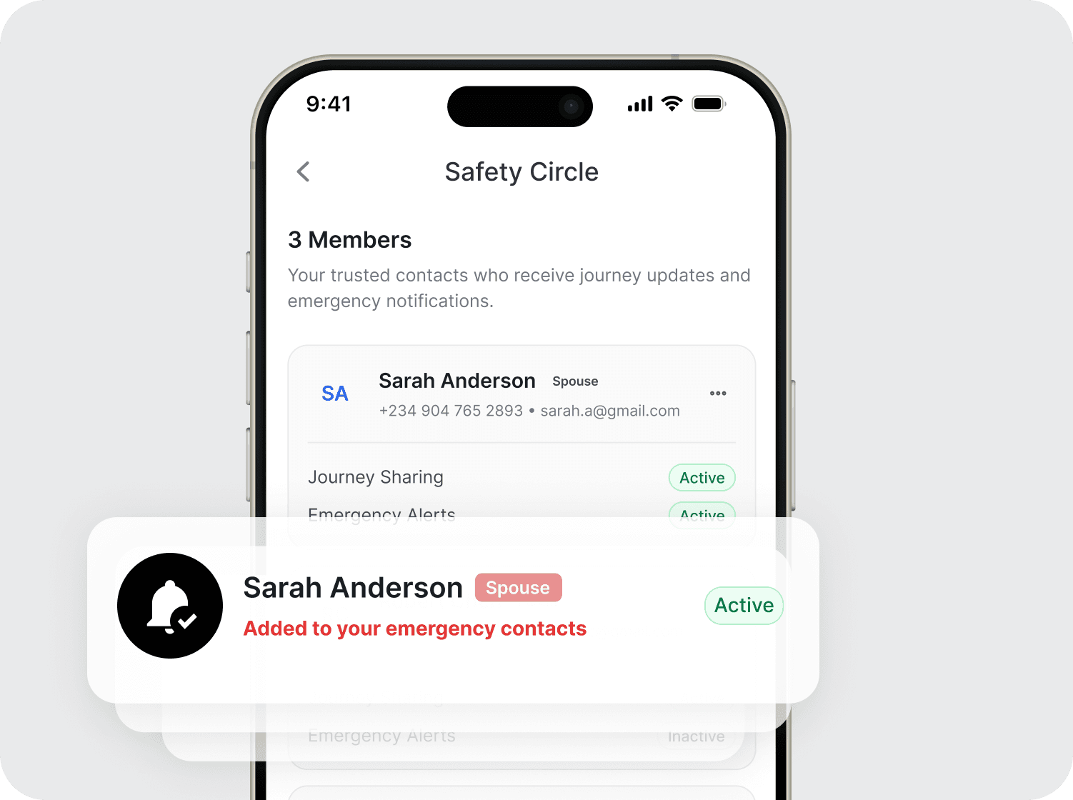 SafeRoute Safety Circle